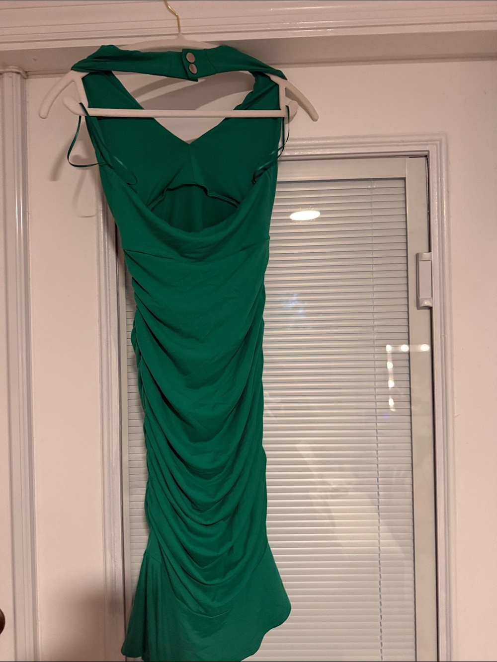 Susana Monaco Emerald Green Draped Midi Dress - Picture 3 of 3